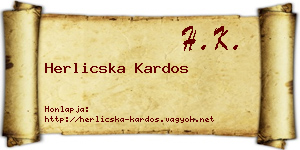 Herlicska Kardos névjegykártya